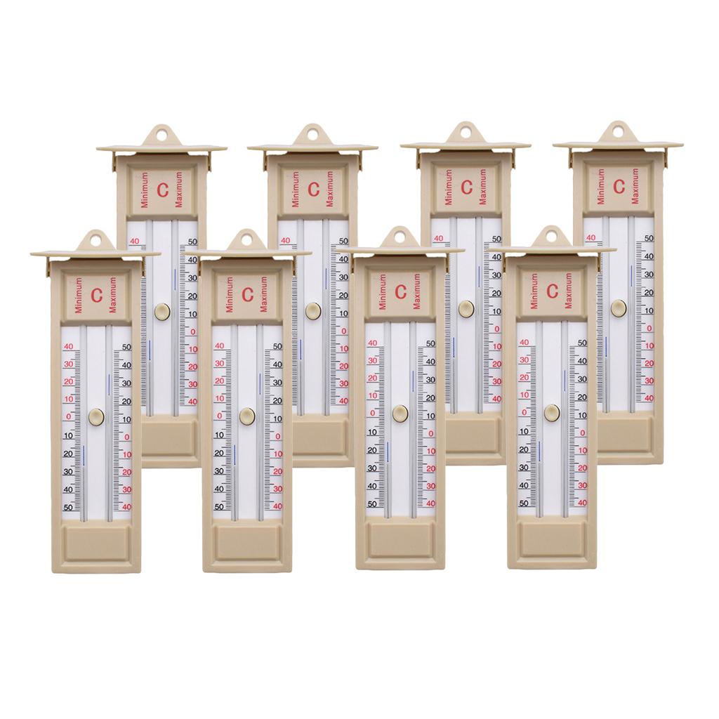 8Pcs Wall Thermometer Indoor Outdoor Greenhouse Max Min Temperature Gauge