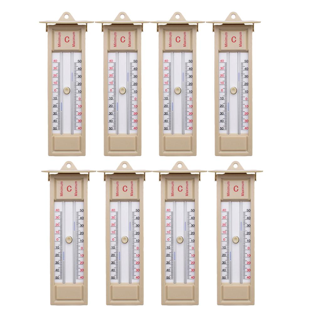 8Pcs Wall Thermometer Indoor Outdoor Greenhouse Max Min Temperature Gauge