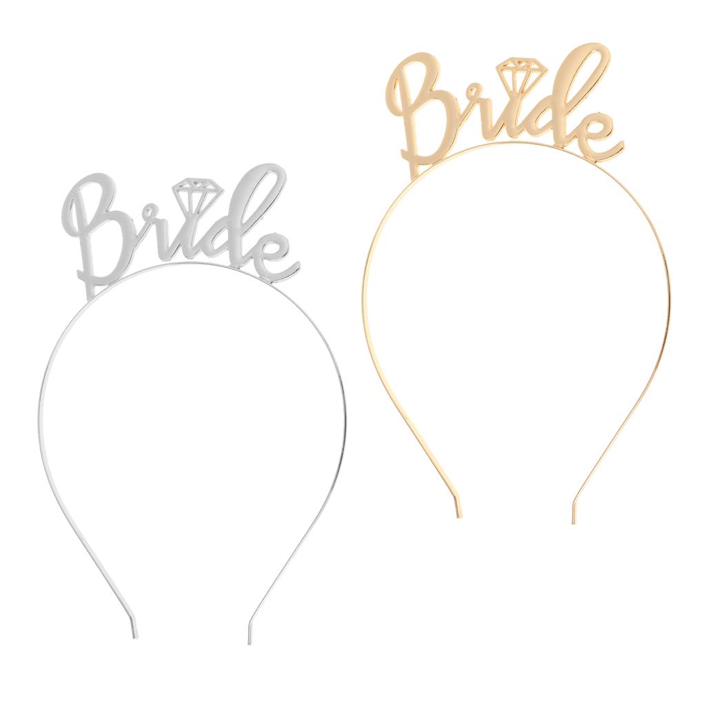 2pcs Bride Tiara Bride To Be Bridesmaid Shower Hen Party Crown Headband