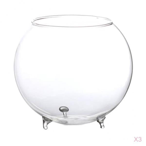 3xClear Glass Flower Hydroponic Vase Micro DIY Landscape Terrarium Bottle S