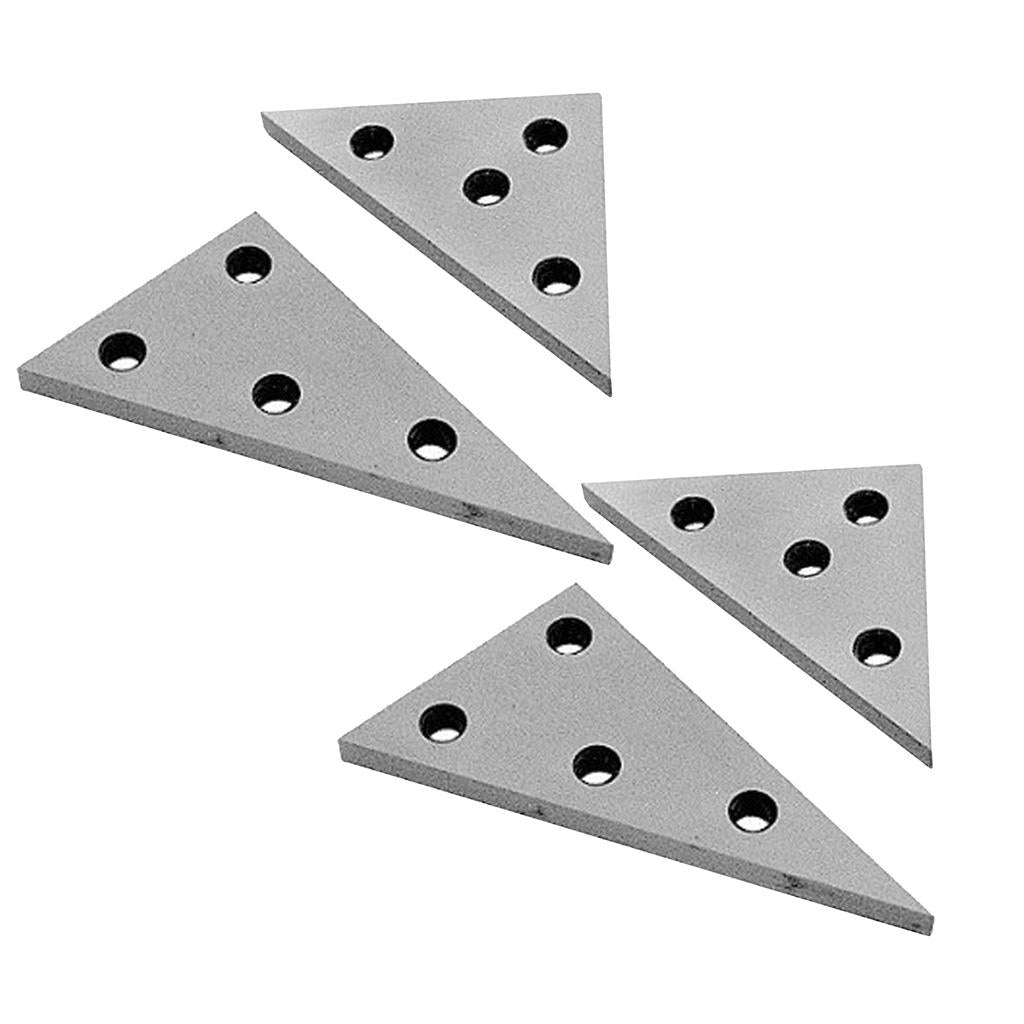 30-60 - 90 angle and 45-45 - 90 ANGLE PLATE SET PLATES STEEL 4pcs Set