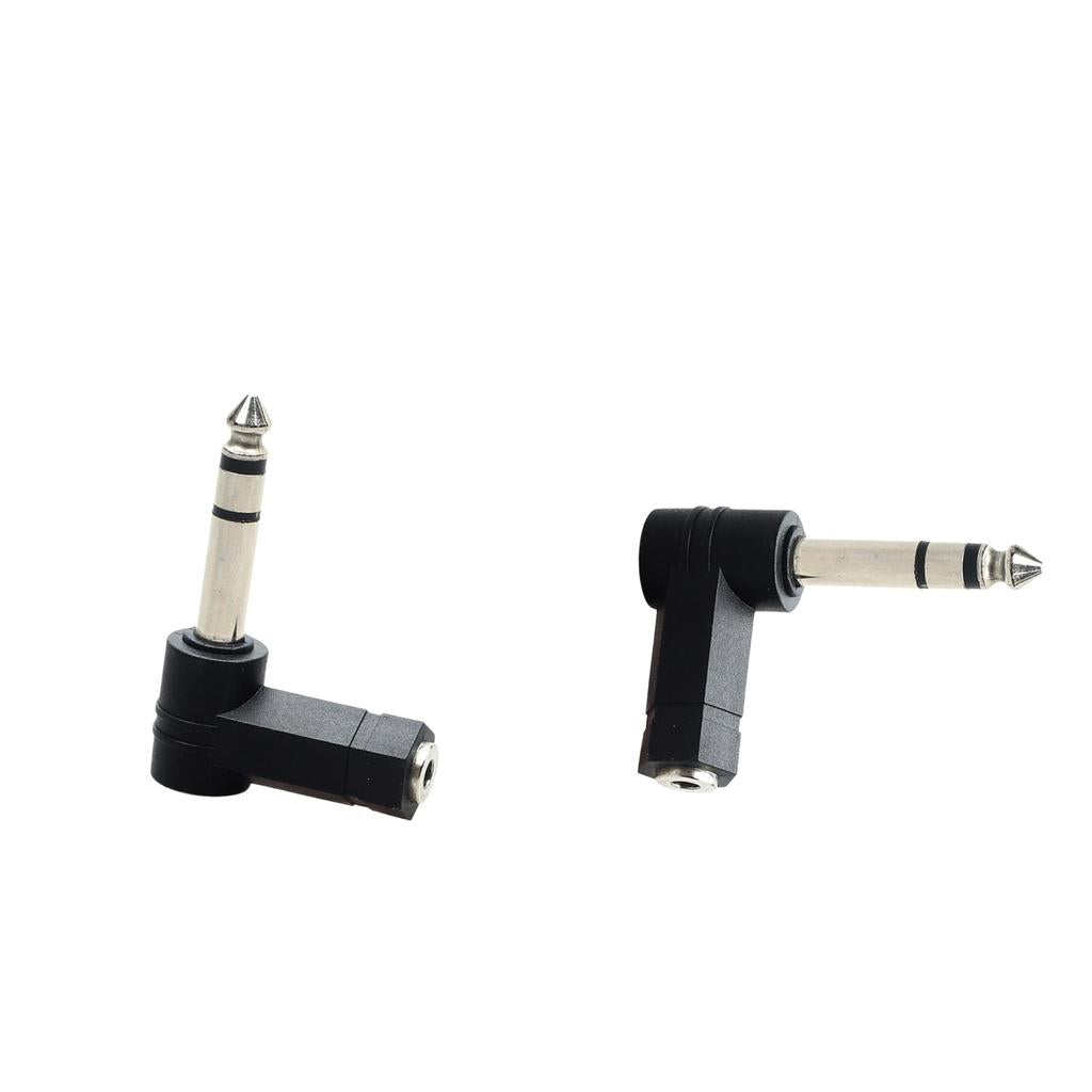 2x 3.5mm Stereo Female to 6.35mm 1/4inch Male Right Angl Audio Adapter
