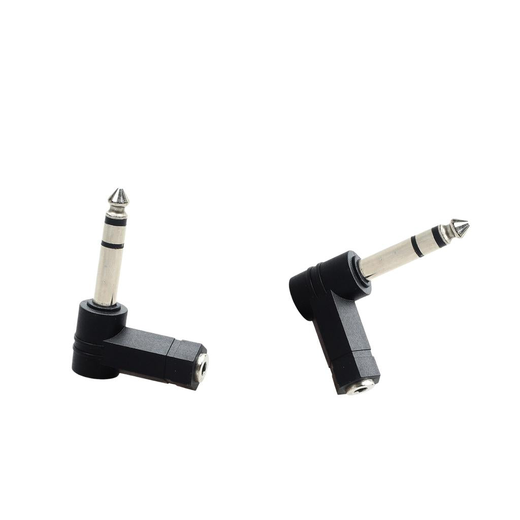 2x 3.5mm Stereo Female to 6.35mm 1/4inch Male Right Angl Audio Adapter