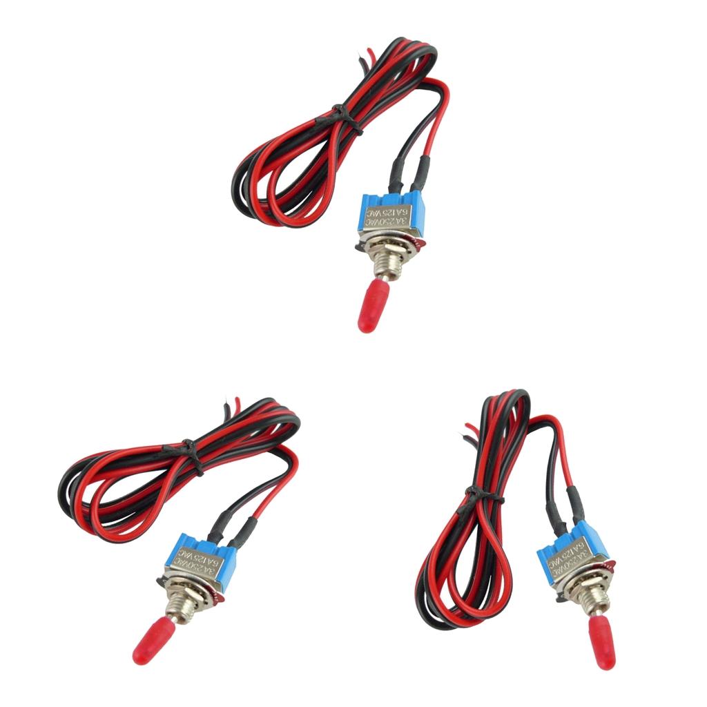 3x Security Alarm Pre-Wired On/Off Mini Toggle Switch 24inch 12V