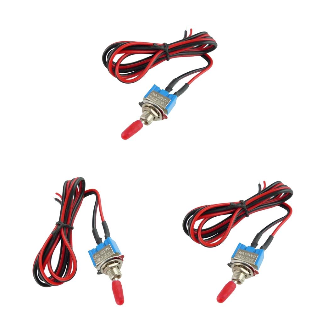 3x Security Alarm Pre-Wired On/Off Mini Toggle Switch 24inch 12V