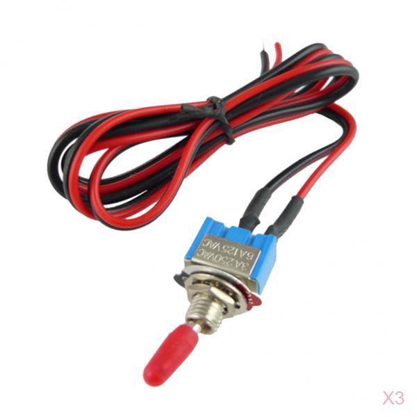 3x Security Alarm Pre-Wired On/Off Mini Toggle Switch 24inch 12V