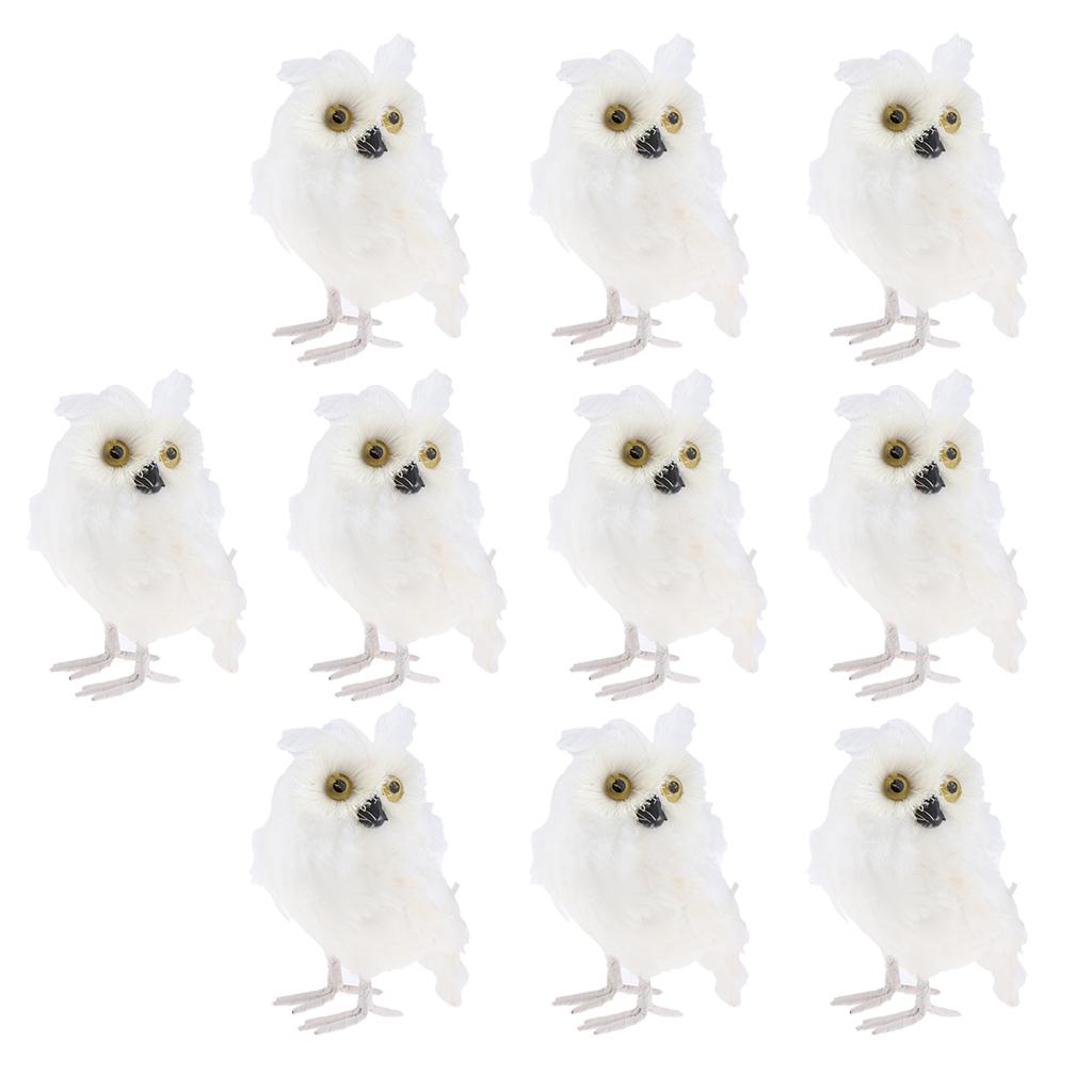 10Pcs Artificial Realistic Owl Figure Home Outdoor Garden Desk Decoration