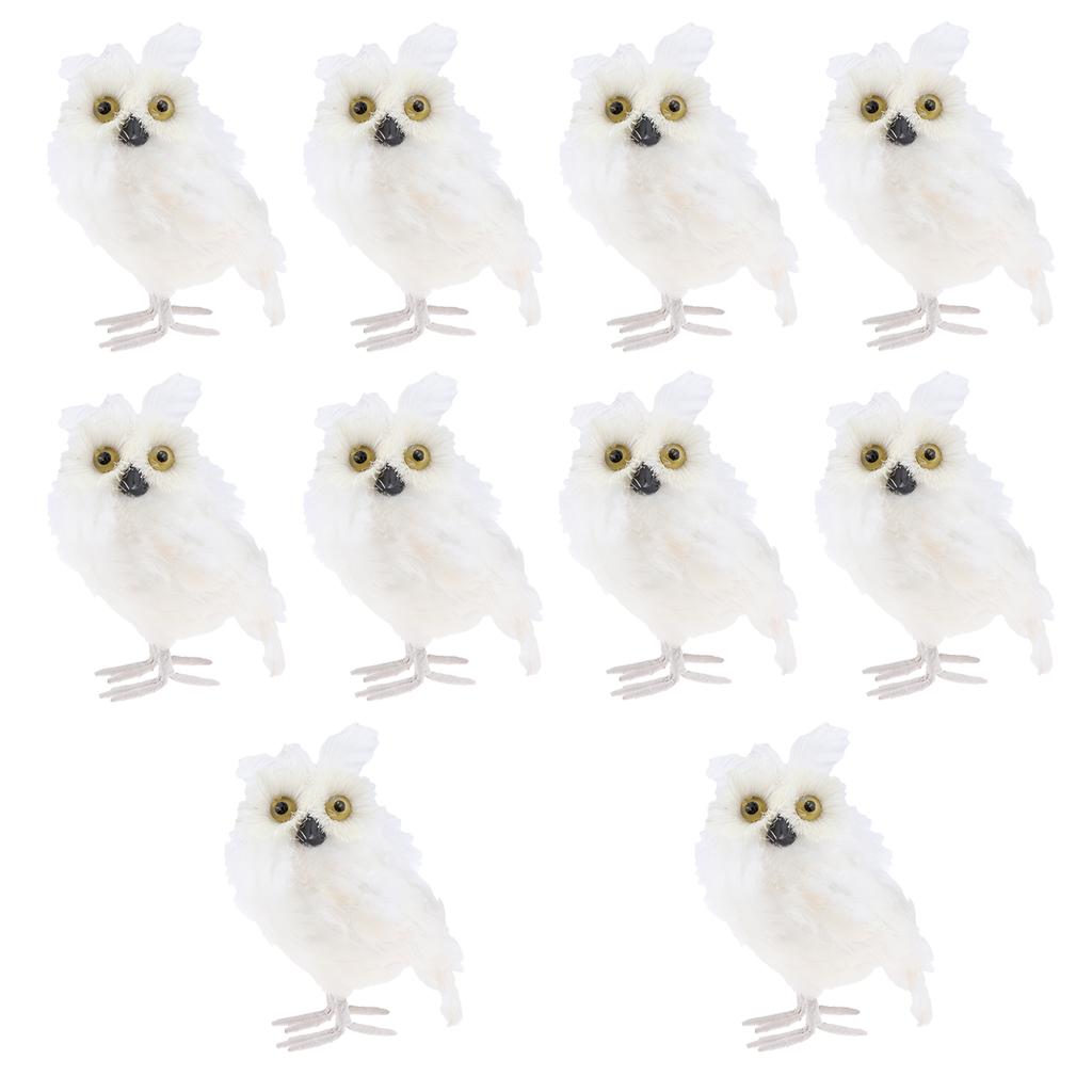 10Pcs Artificial Realistic Owl Figure Home Outdoor Garden Desk Decoration