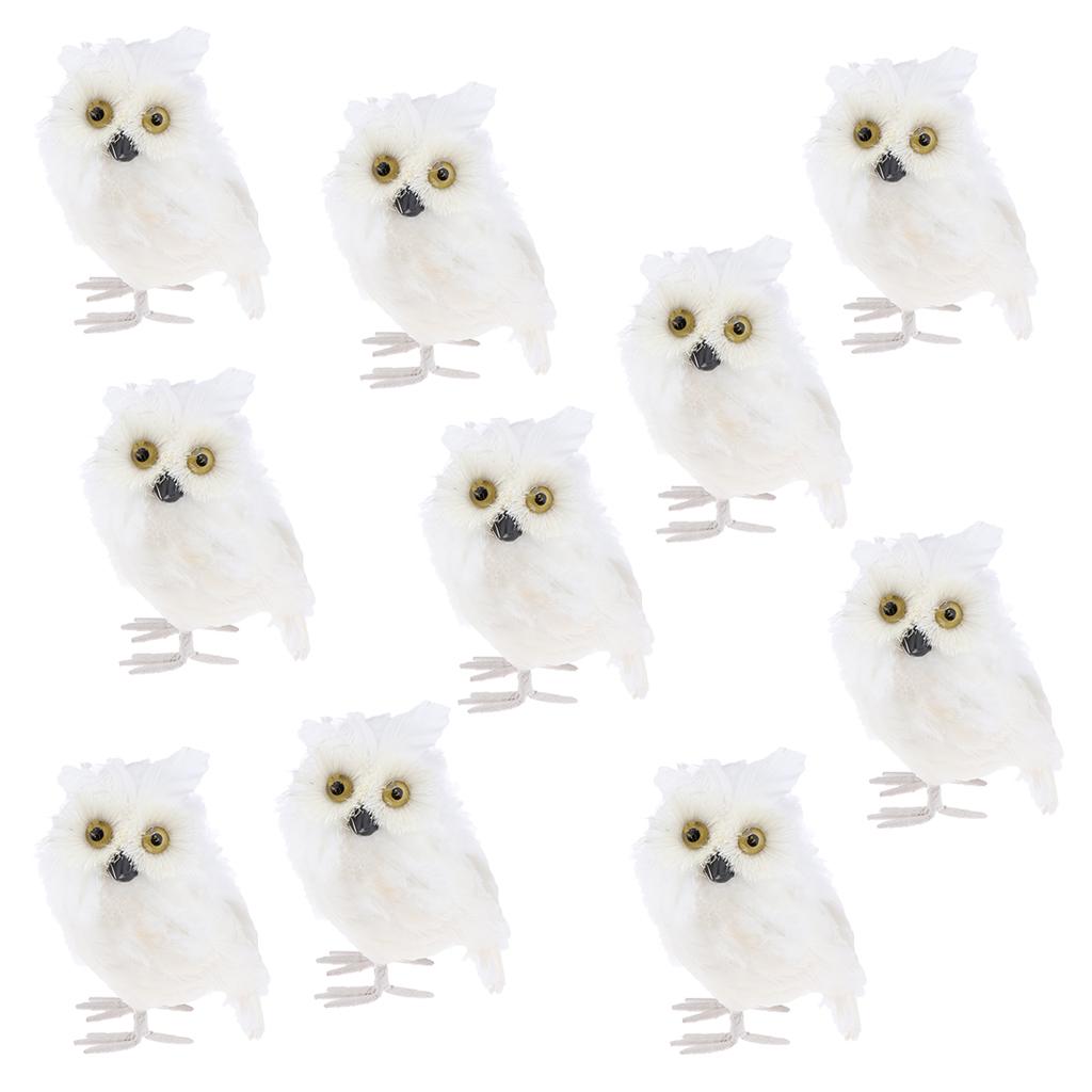 10Pcs Artificial Realistic Owl Figure Home Outdoor Garden Desk Decoration