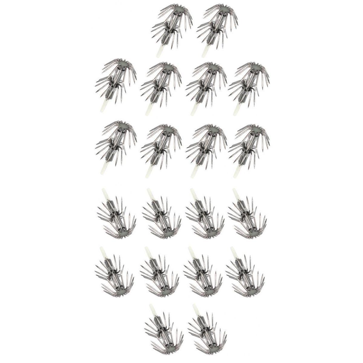 20pcs Stainless Steel Luminous Squid Lure Hooks Fishing Egi Jig Hooks