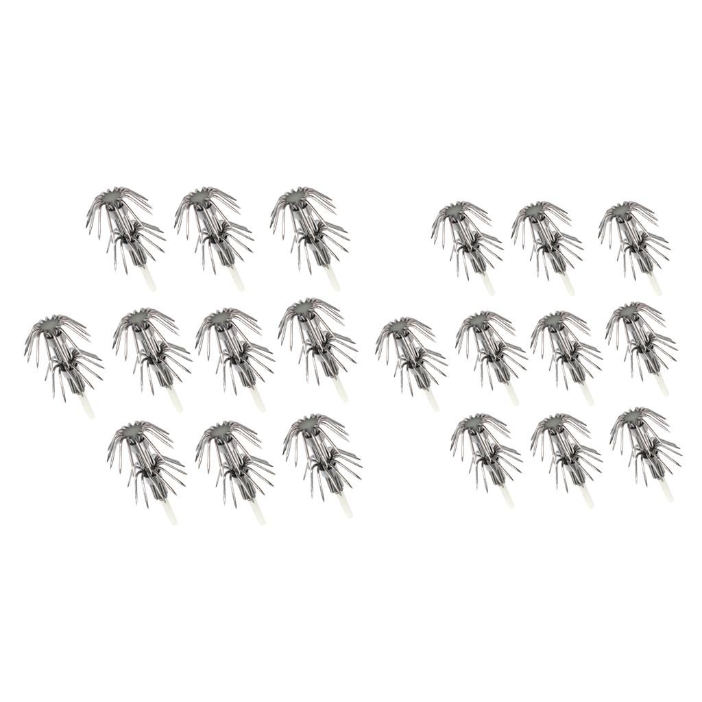 20pcs Stainless Steel Luminous Squid Lure Hooks Fishing Egi Jig Hooks