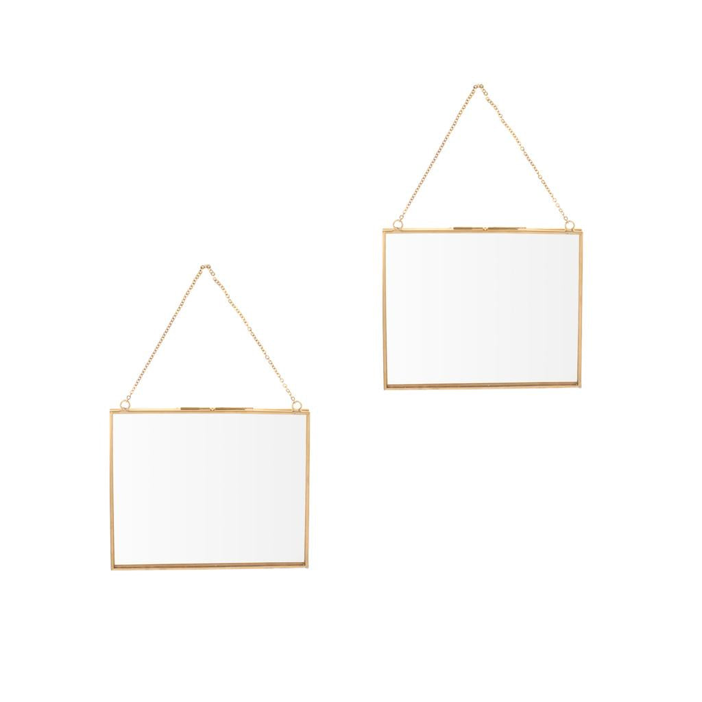 2xDouble Side Hanging Photo Picture Frame Plant Specimen Frame 16x14cm