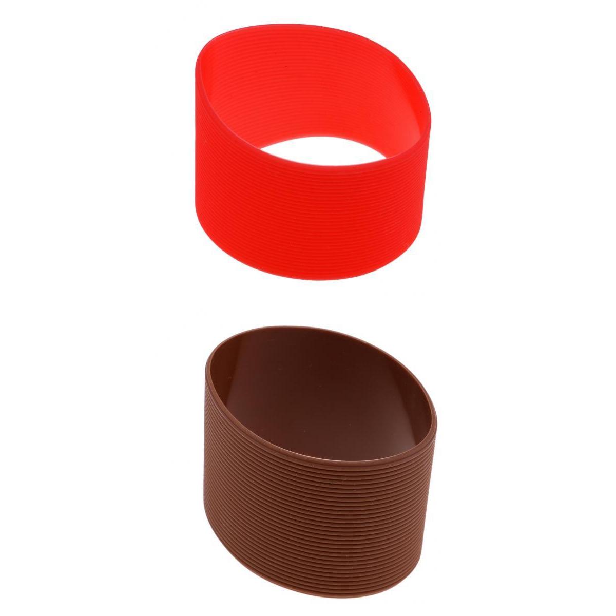 2PCS Outdoor Silicone Round Non-slip Water Bottle Mug Cup Sleeve Cover