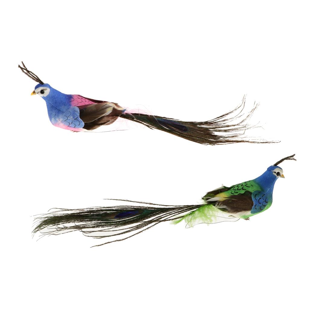 30 x Artificial Peacock Foam Birds Figurine Garden Sculpture Home Ornaments