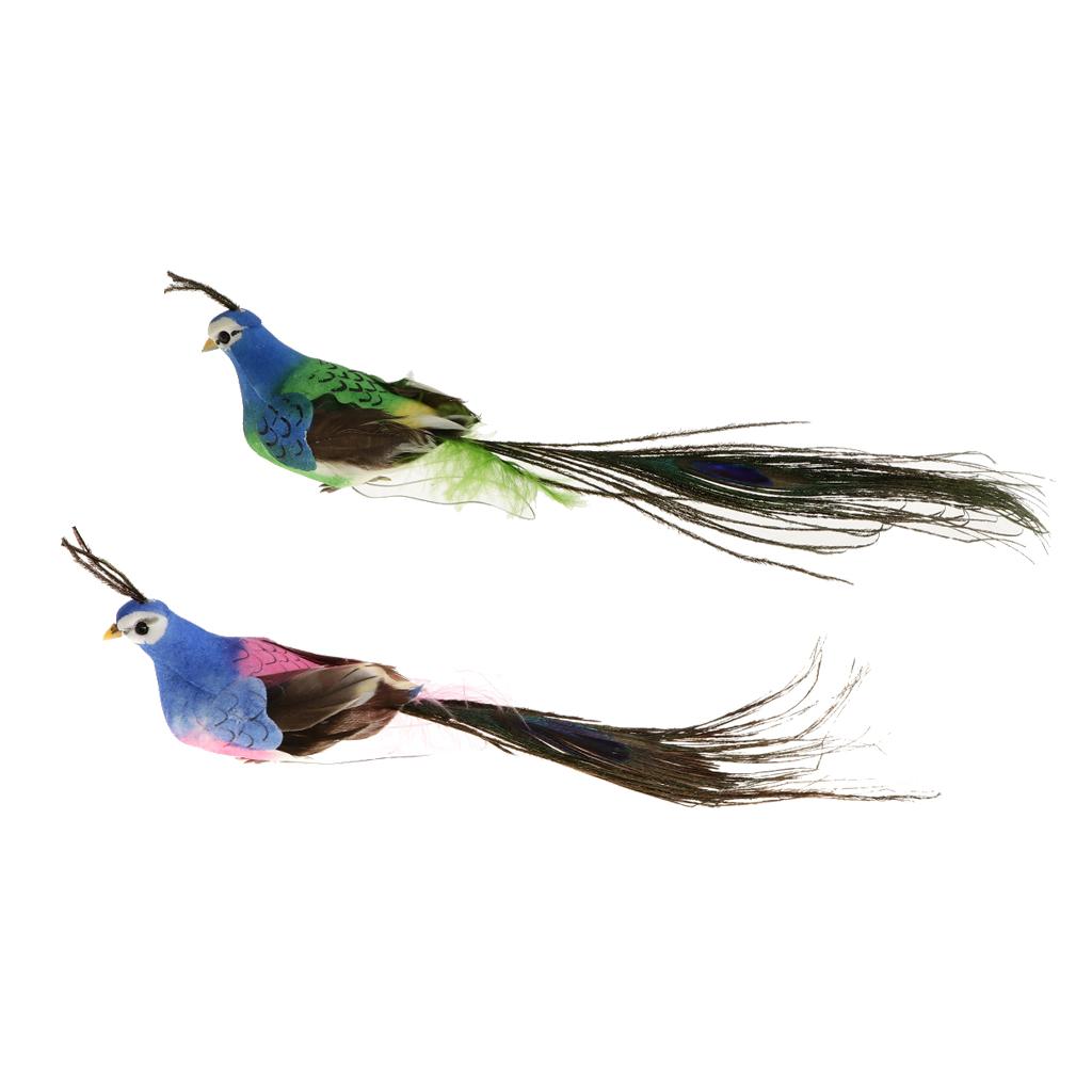 30 x Artificial Peacock Foam Birds Figurine Garden Sculpture Home Ornaments