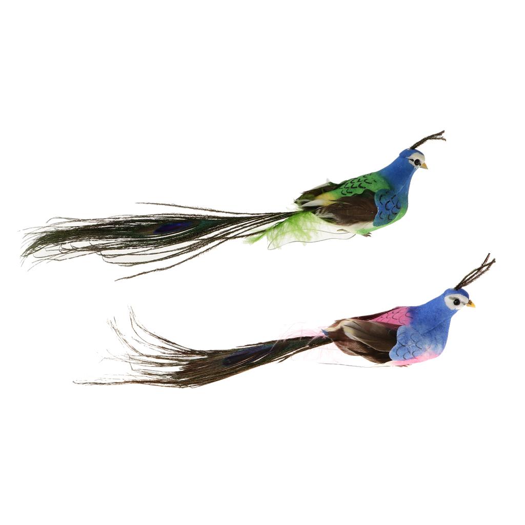 30 x Artificial Peacock Foam Birds Figurine Garden Sculpture Home Ornaments