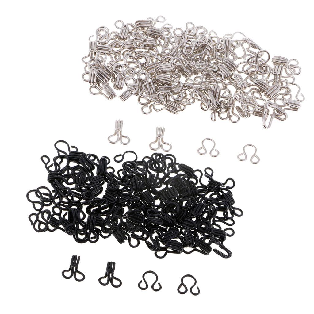 100 Set 12mm Sewing Hooks and Eyes Closure for Bra Clothing Dress Fasteners