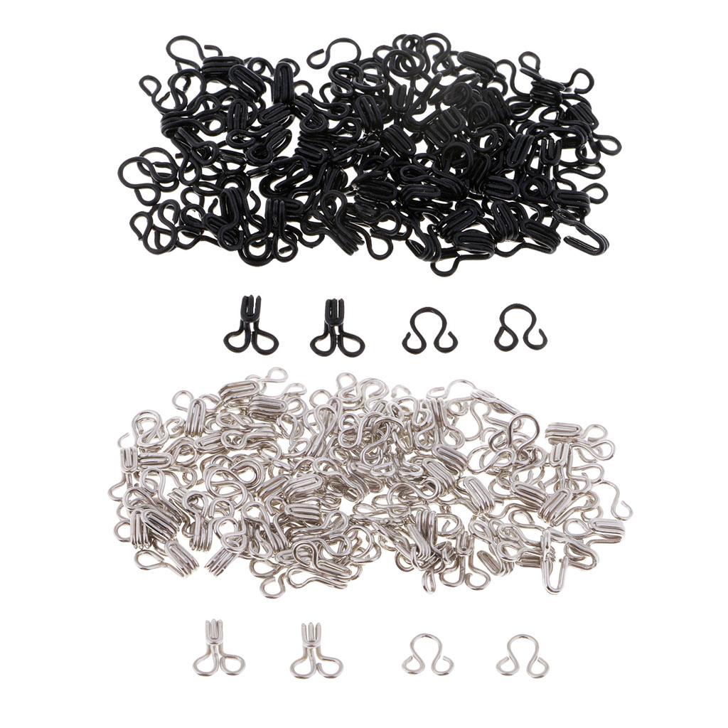 100 Set 12mm Sewing Hooks and Eyes Closure for Bra Clothing Dress Fasteners