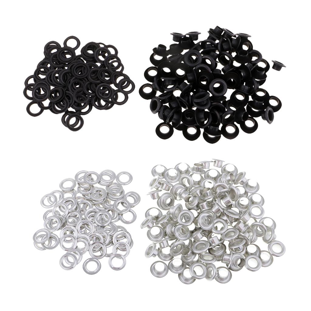 200 Sets Metal Eyelet with Washer for Leather Crafts Clothing Accessories