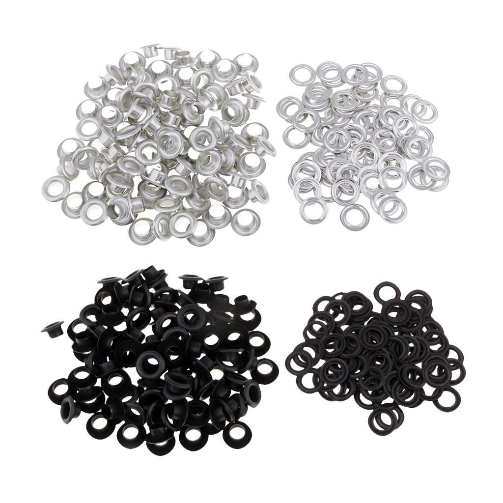 200 Sets Metal Eyelet with Washer for Leather Crafts Clothing Accessories