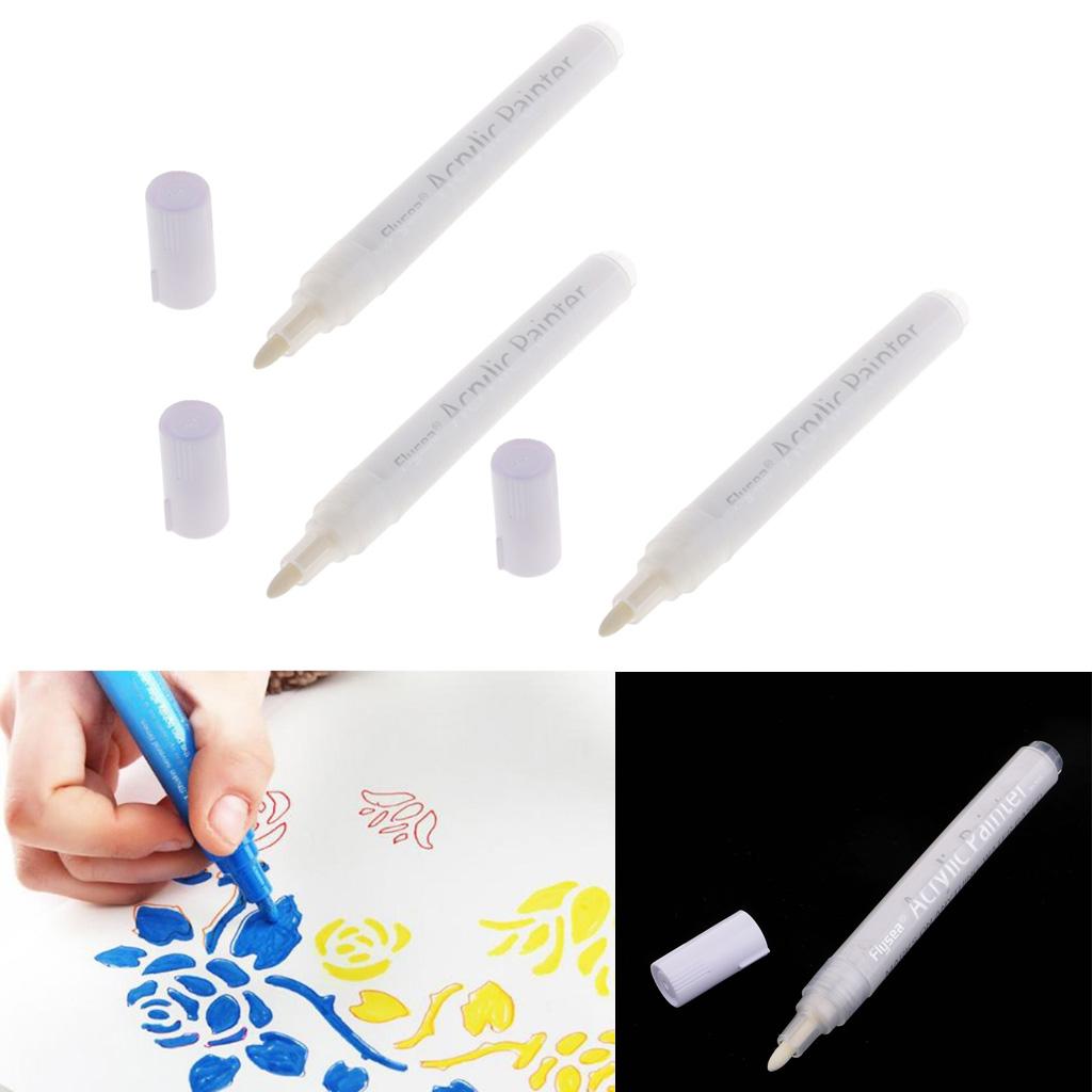 3 set Acrylic Paint Markers Art Permanent Painting Metal Glass Markers Pens