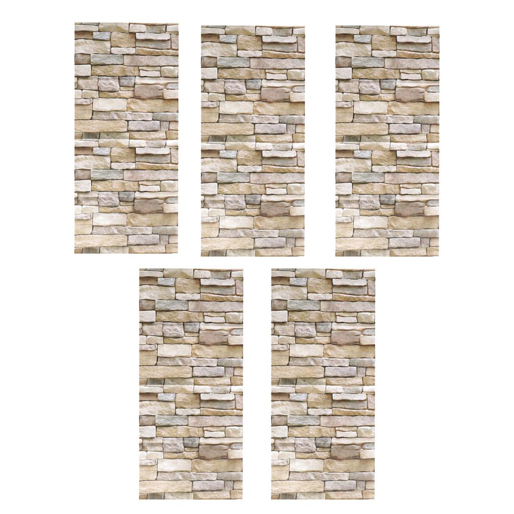 5pcs 3D Stone Brick Self Adhesive Wall Paper Sticker DIY Art Home Decor