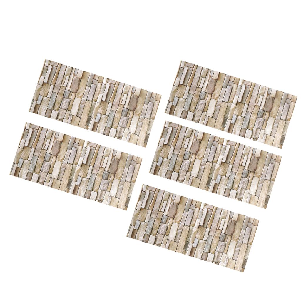 5pcs 3D Stone Brick Self Adhesive Wall Paper Sticker DIY Art Home Decor