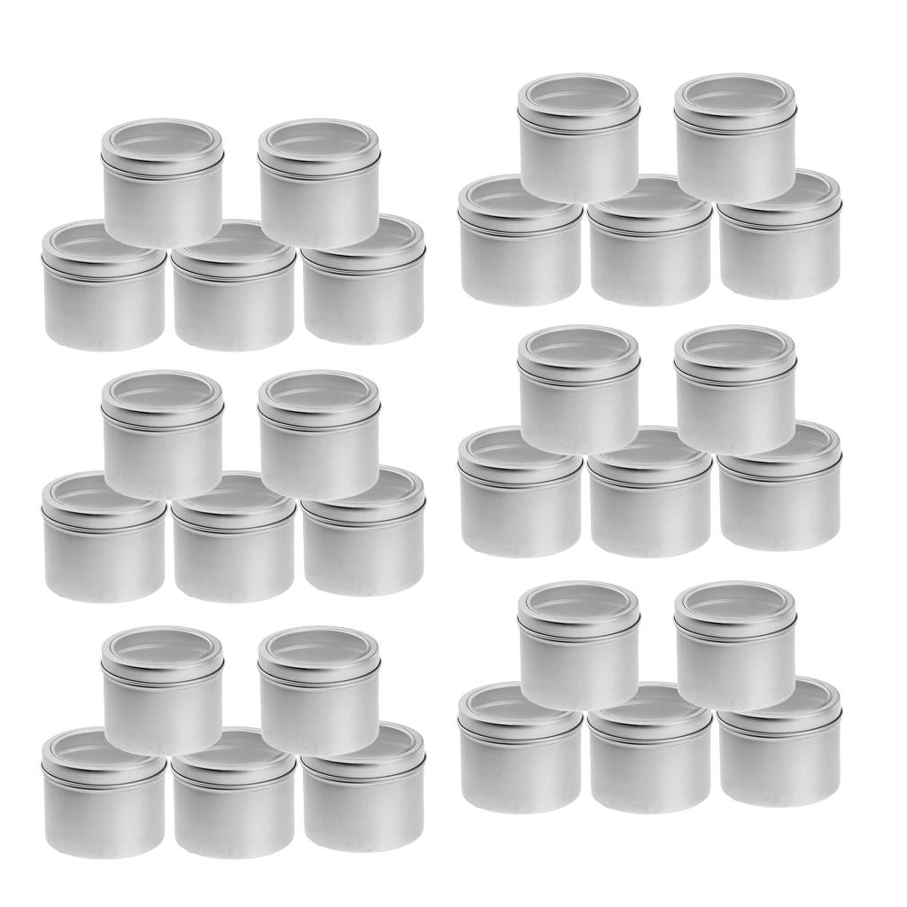 30x 100ml Aluminium Tin Lip Balm Tin Pot Cosmetic Cream Jar Bottle Container