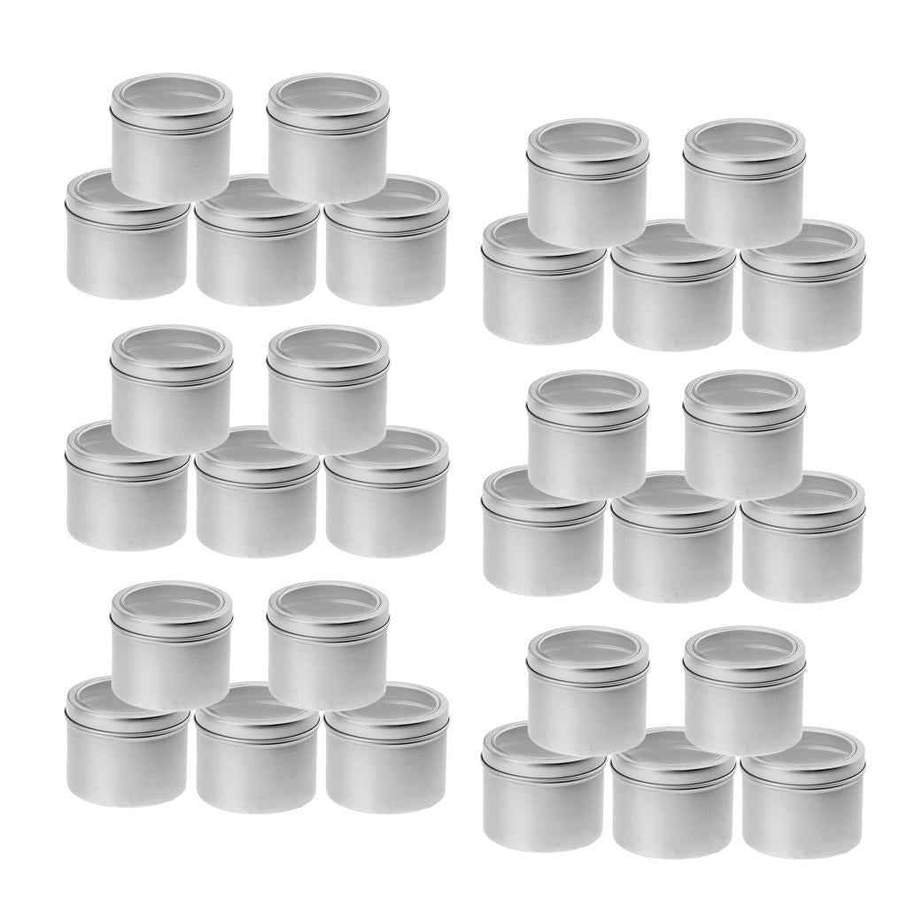 30x 100ml Aluminium Tin Lip Balm Tin Pot Cosmetic Cream Jar Bottle Container