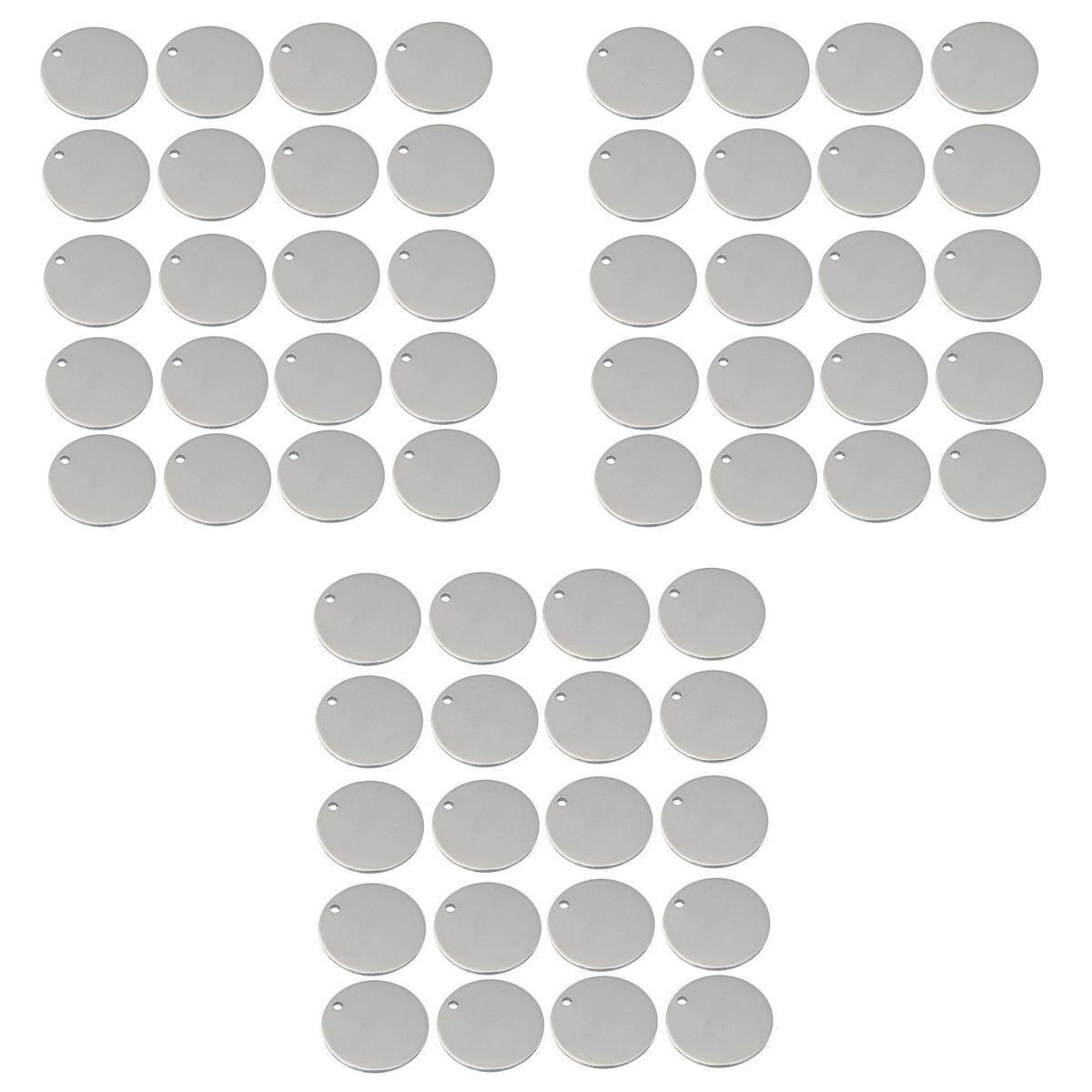 60Pcs 6/15/20mm Round Blank Stamping Charms Tag Pendants for Jewelry Making