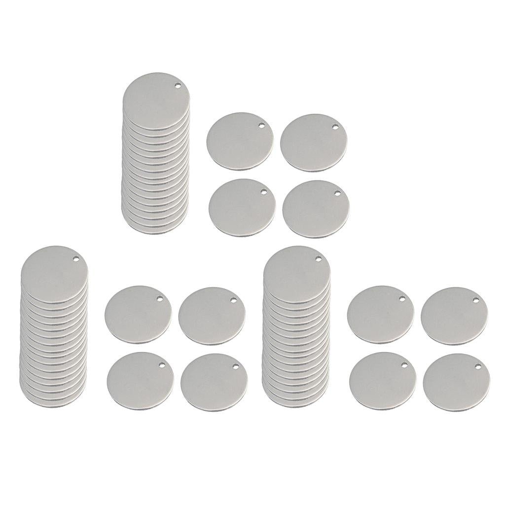 60Pcs 6/15/20mm Round Blank Stamping Charms Tag Pendants for Jewelry Making