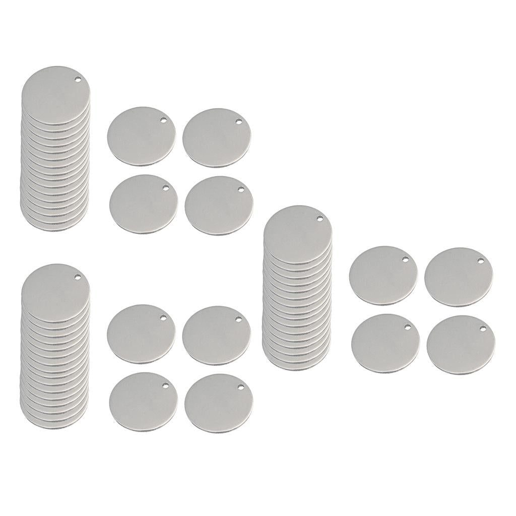 60Pcs 6/15/20mm Round Blank Stamping Charms Tag Pendants for Jewelry Making