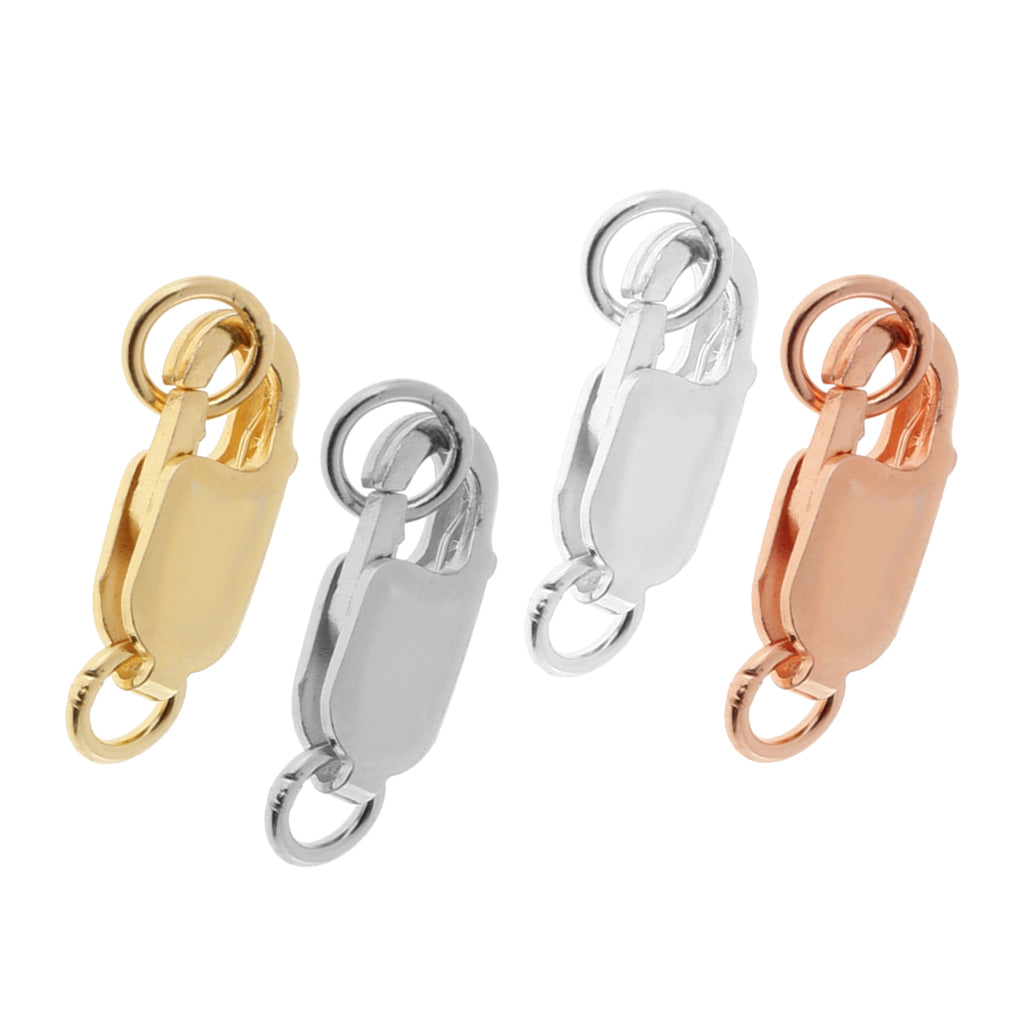 4 Pieces 925 Lobster Claw Clasps with Loop for Keychain Jewelry Finding 12mm