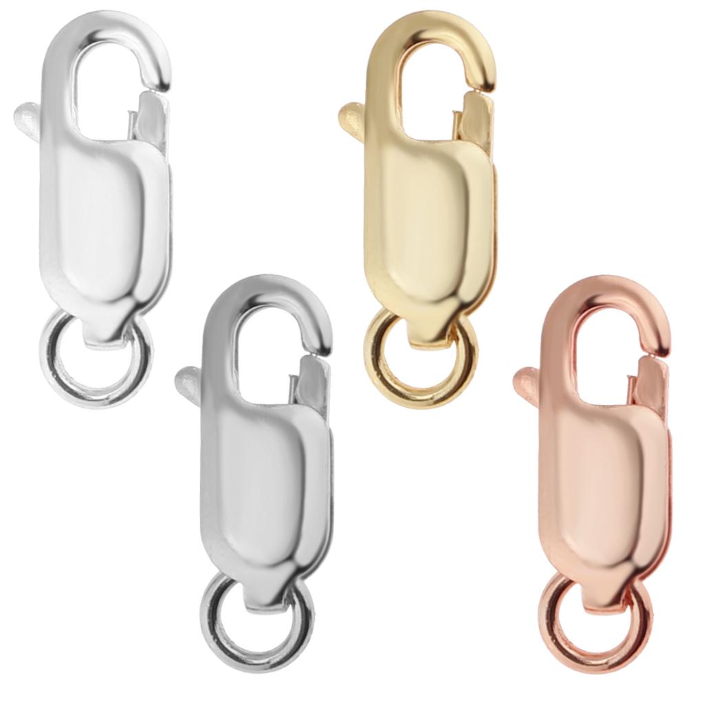 4 Pieces 925 Sterling Metal Lobster Clasp Split Ring Jewelry Keychain DIY