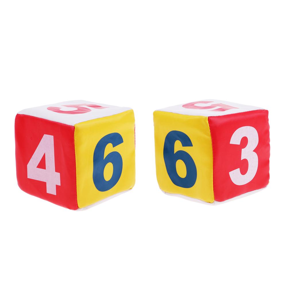 2pcs Sponge Dice Foam Dot Dice Playing Dice for Enlightenment Cognition 1-6