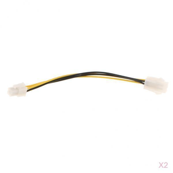 2Pcs 18cm/ 7inch ATX Power Supply 4-Pin CPU Fan Extension Cable 4Pin M/F
