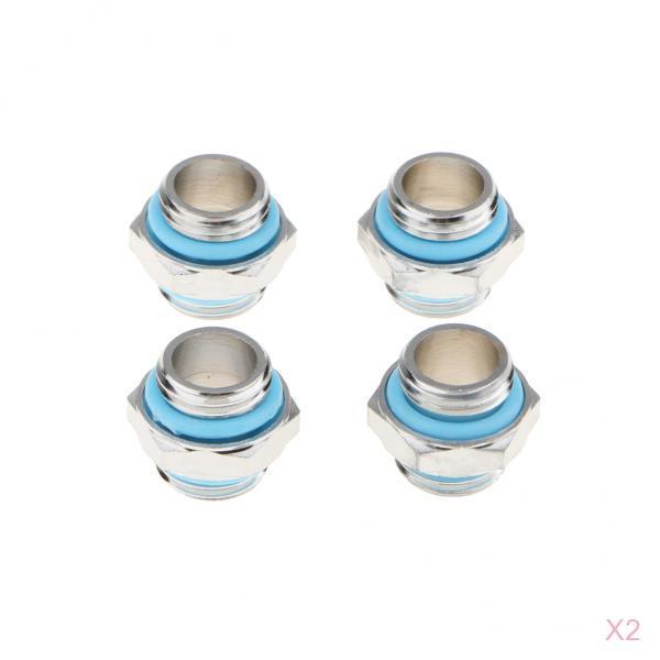 8Piece Silver Chrome Water Cooling G1/4 Plug 5mm Male to Male Fitting "