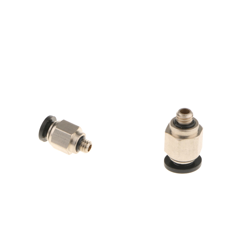 2x PC6-M6 Pneumatic Straight Fitting 6mm Thread M6 Connector for 3D Printer