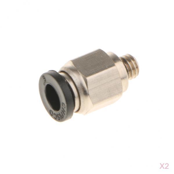 2x PC6-M6 Pneumatic Straight Fitting 6mm Thread M6 Connector for 3D Printer