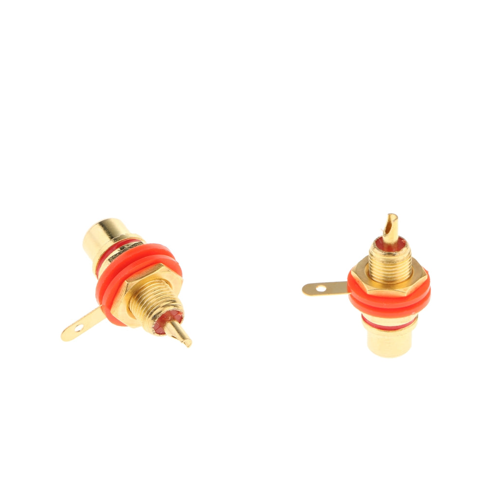 2x RCA Jack Plug Socket Audio Video Female Cable Connectors Adapter Red