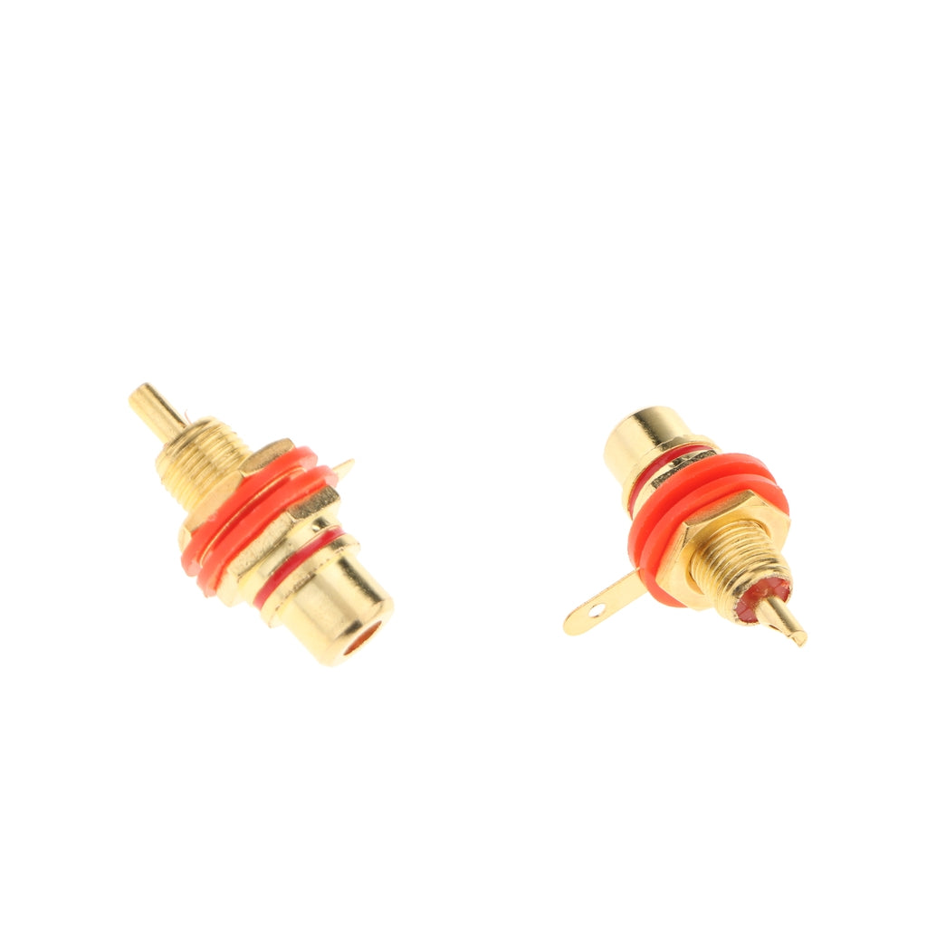 2x RCA Jack Plug Socket Audio Video Female Cable Connectors Adapter Red