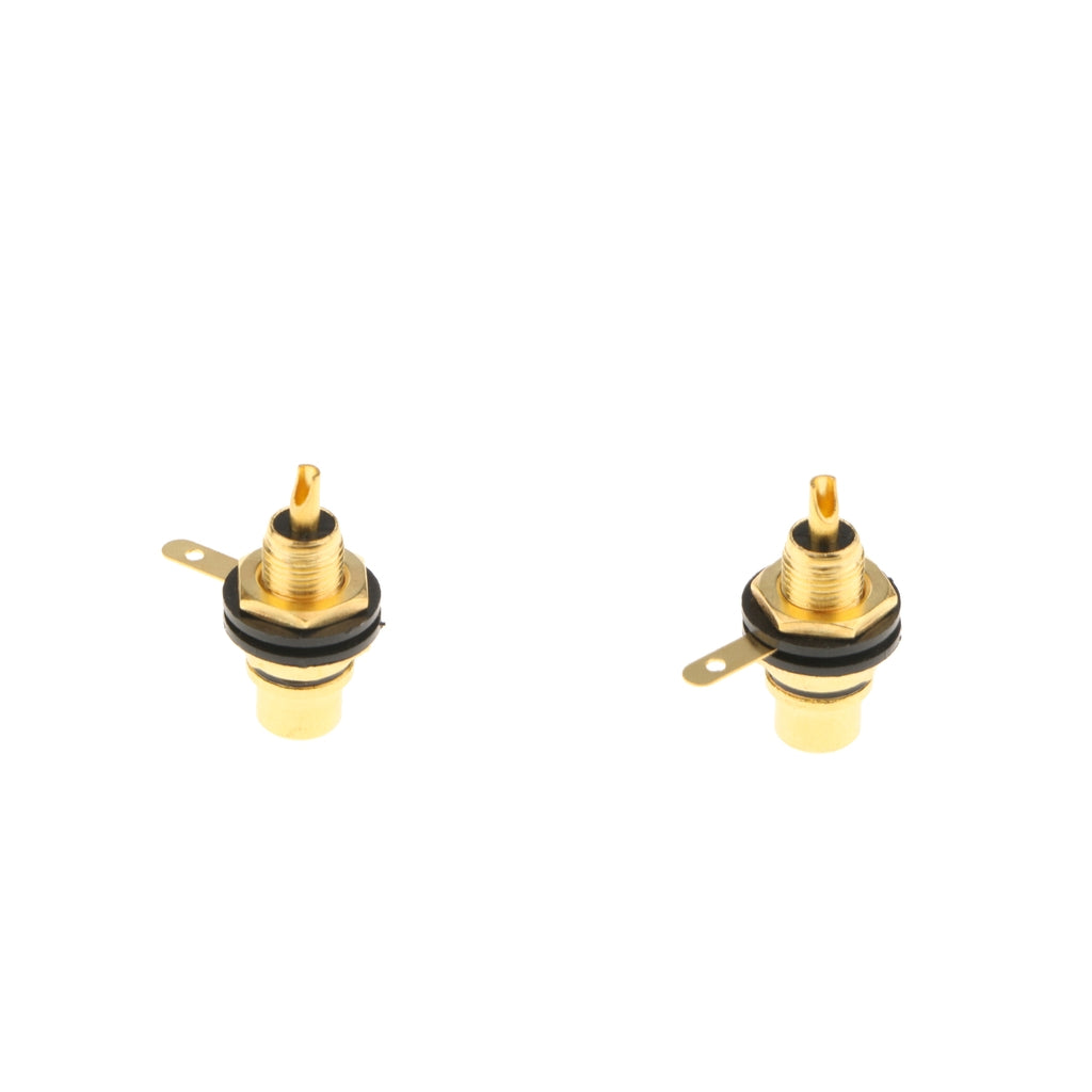 2x RCA Jack Plug Socket Audio Video Female Cable Connectors Adapter Black