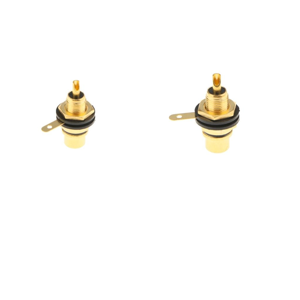 2x RCA Jack Plug Socket Audio Video Female Cable Connectors Adapter Black