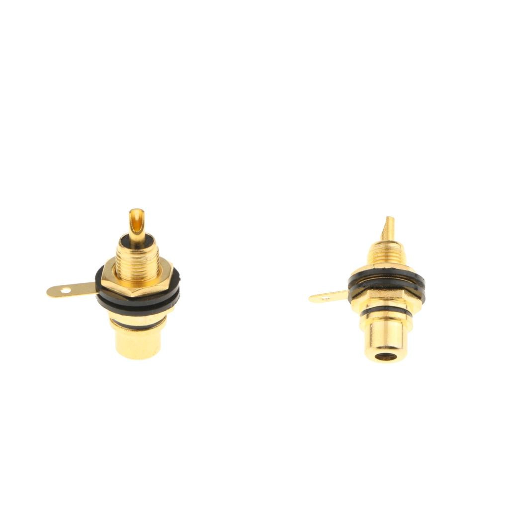 2x RCA Jack Plug Socket Audio Video Female Cable Connectors Adapter Black