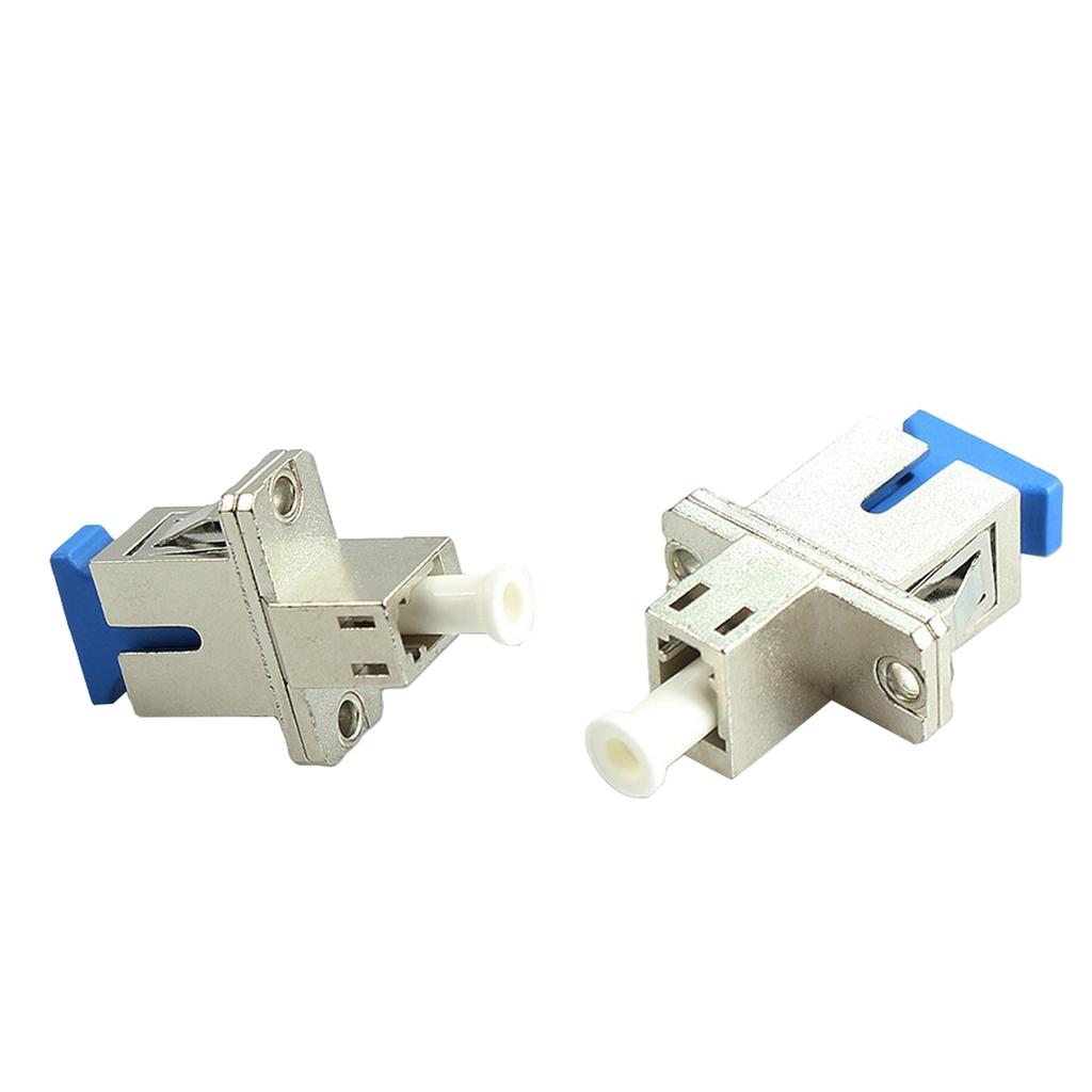 2pcs SC to LC Single Mode Metal Housing Fiber Optic Adapter SC-LC Coupler