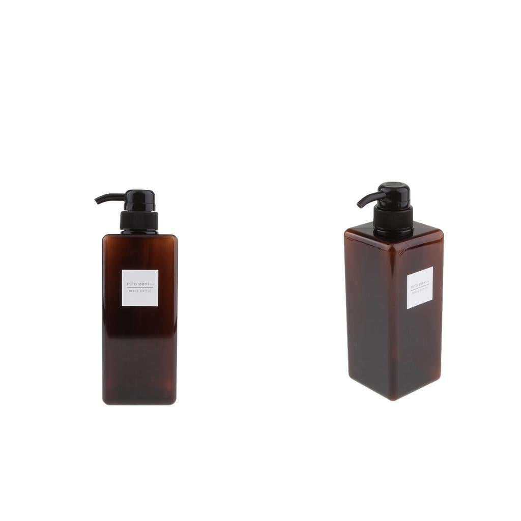 2Pcs Foaming Soap Dispenser Cosmetic Containers Bottle Brown 650ml