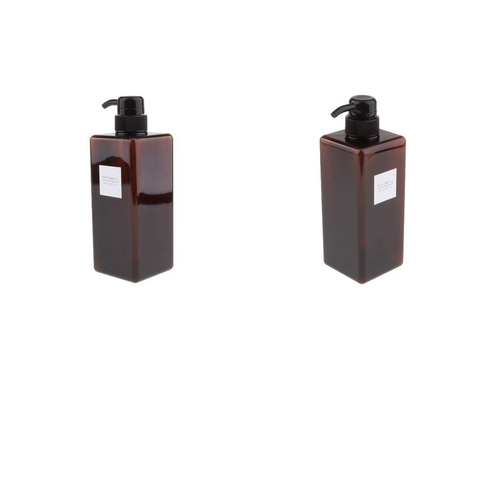2Pcs Foaming Soap Dispenser Cosmetic Containers Bottle Brown 650ml