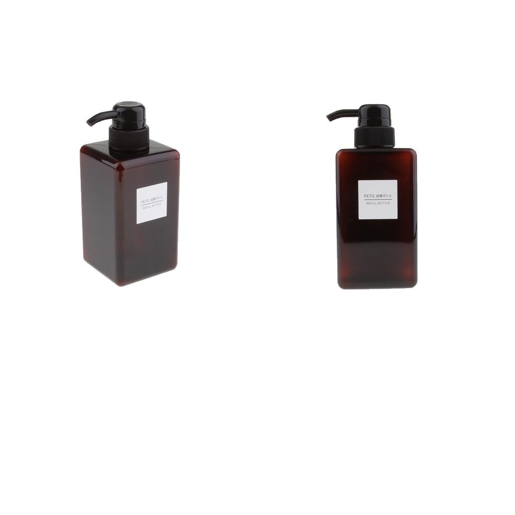 2Pcs Foaming Soap Dispenser Cosmetic Containers Bottle Brown 450ml