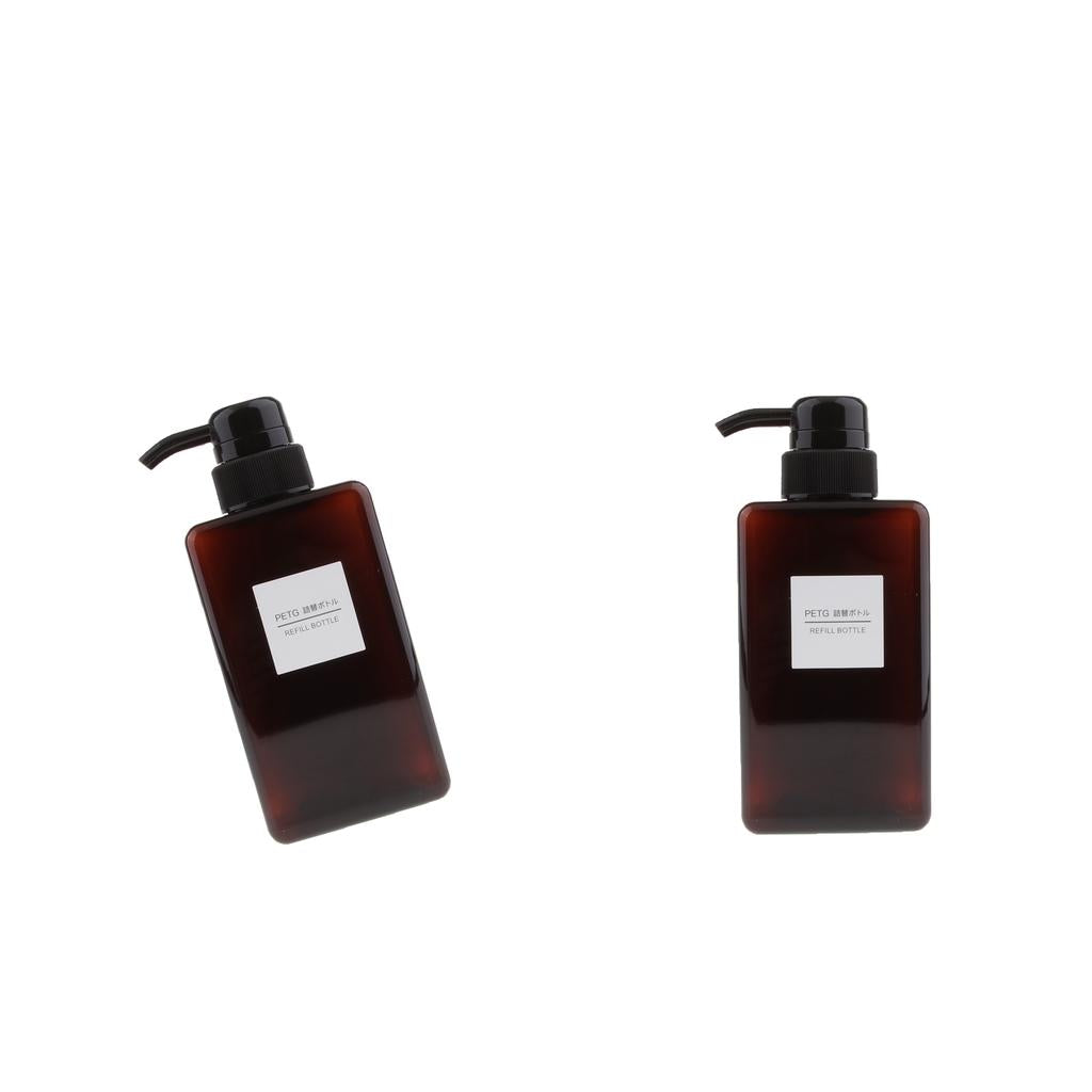 2Pcs Foaming Soap Dispenser Cosmetic Containers Bottle Brown 450ml