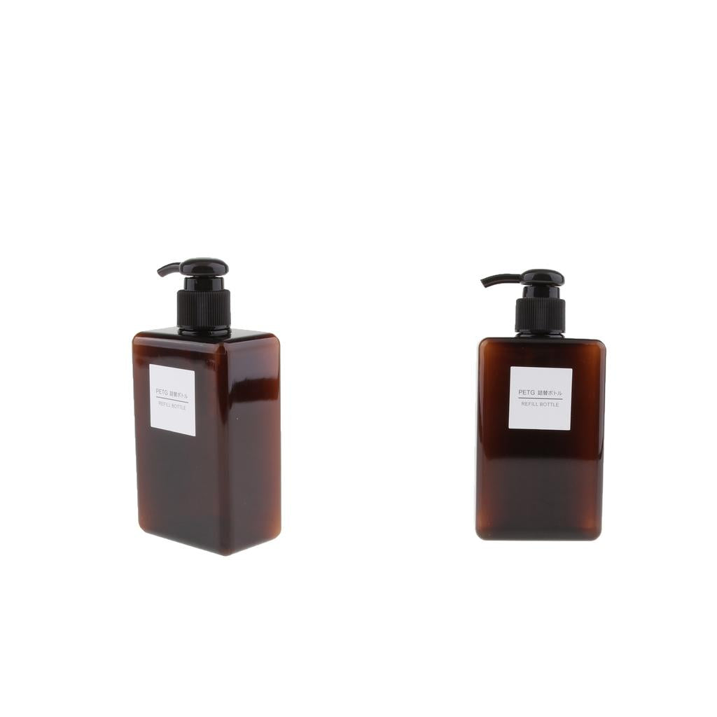 2Pcs Foaming Soap Dispenser Cosmetic Containers Bottle Brown 280ml